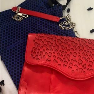 Rebecca Minkoff clutch bag red leopard brand new